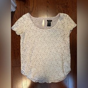 Aritzia Talula Betsy Scoop Neck Lace Blouse